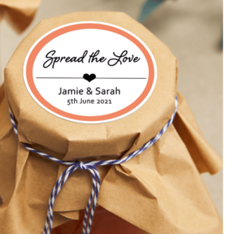 Personalised wedding favour labels